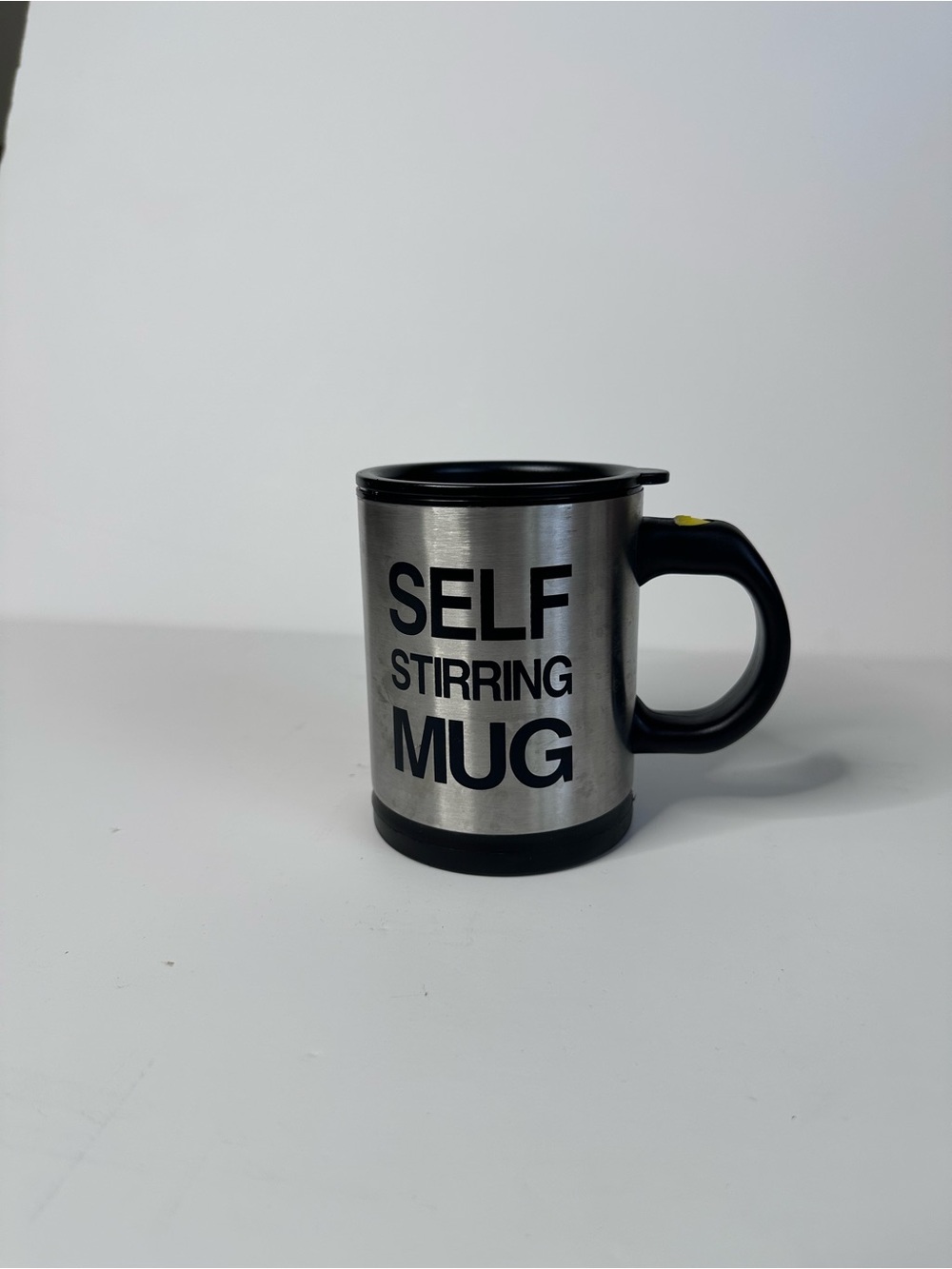 Self Stirring Mug - Stainless Steel and Black